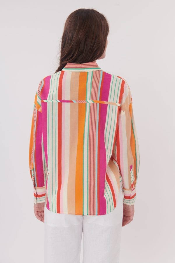 Chemise imprimée rayée manches longues RENONCULE - Image 3