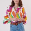 Blouse ample imprimée manches larges 3/4 RESPECT - Image 2