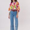 Blouse ample imprimée manches larges 3/4 RESPECT - Image 5
