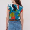 Blouse imprimée à volants sans manches RESULTAT - Image 3
