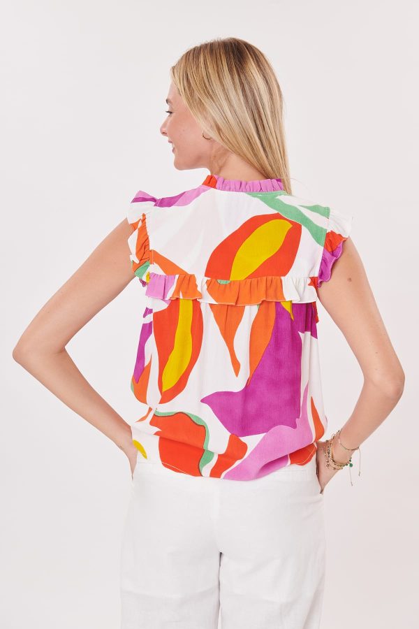 Blouse imprimée à volants sans manches RESULTAT - Image 7