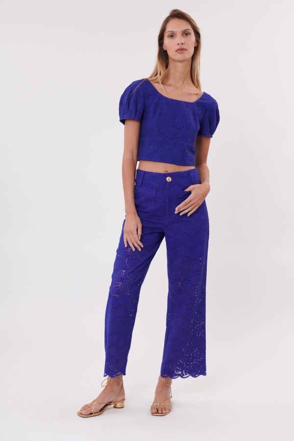 Top court manches courtes en broderie anglaise OCCASION - Image 7