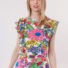 Tee-shirt imprimé et brodé de perles et sequins KANZA