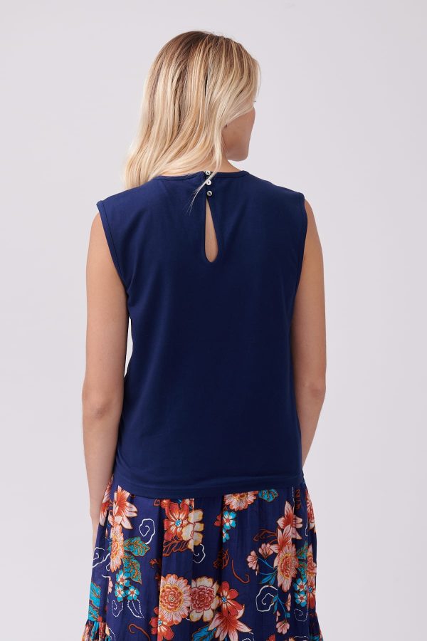 Tee-shirt uni en jersey avec broderies KEMINA - Image 4