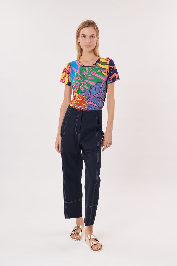 Tee-shirt imprimé avec perles et broderies KIM