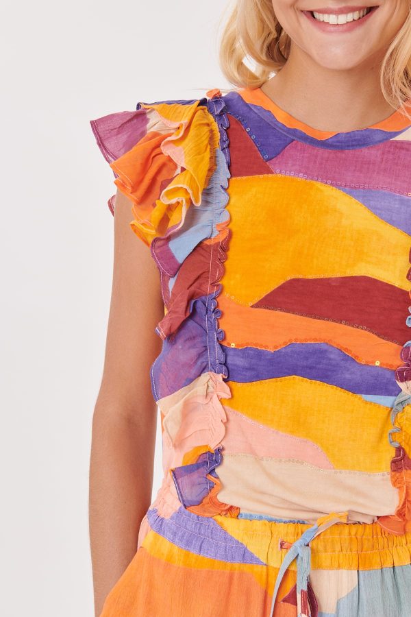 Tee-shirt imprimé sans manches à volants KINSLEY - Image 6