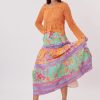 Jupe longue imprimée en coton taille élastique VALINA - Image 2