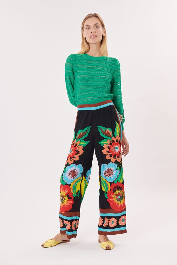 Pantalon ample imprimé fleuri PALOMA