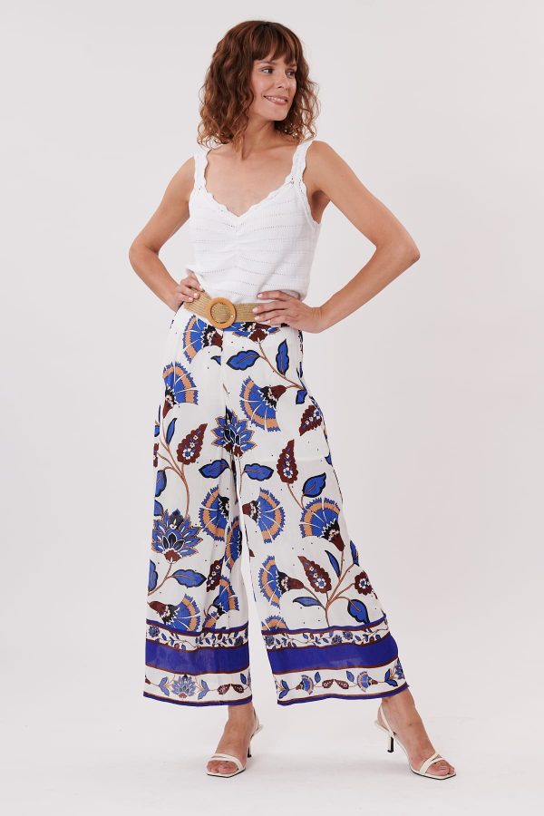 Pantalon ample imprimé taille élastique PALOMBE