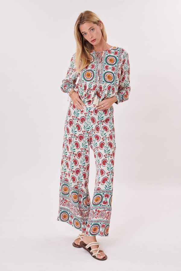 Pantalon ample imprimé taille élastique PANTOMINE - Image 2