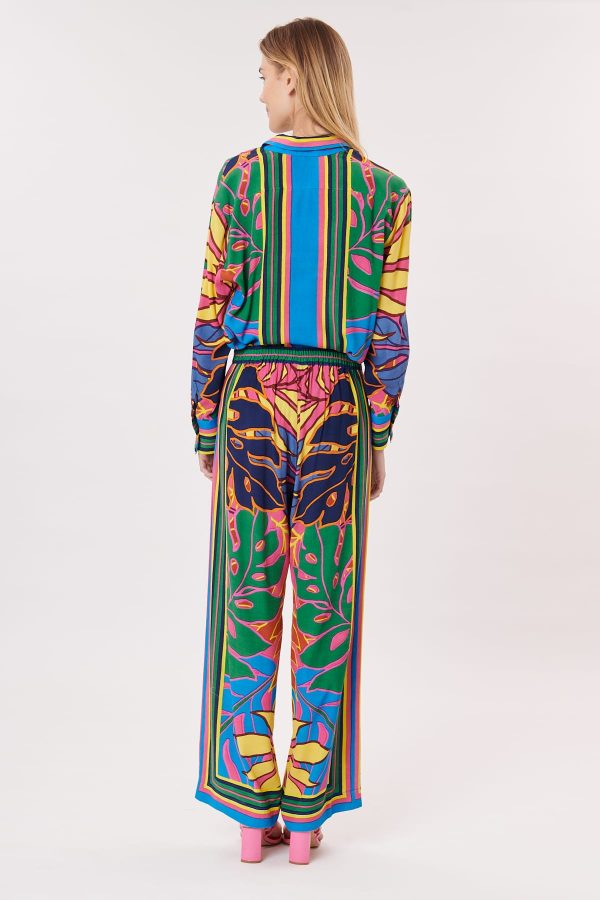 Pantalon ample imprimé et rayé PAULA - Image 3
