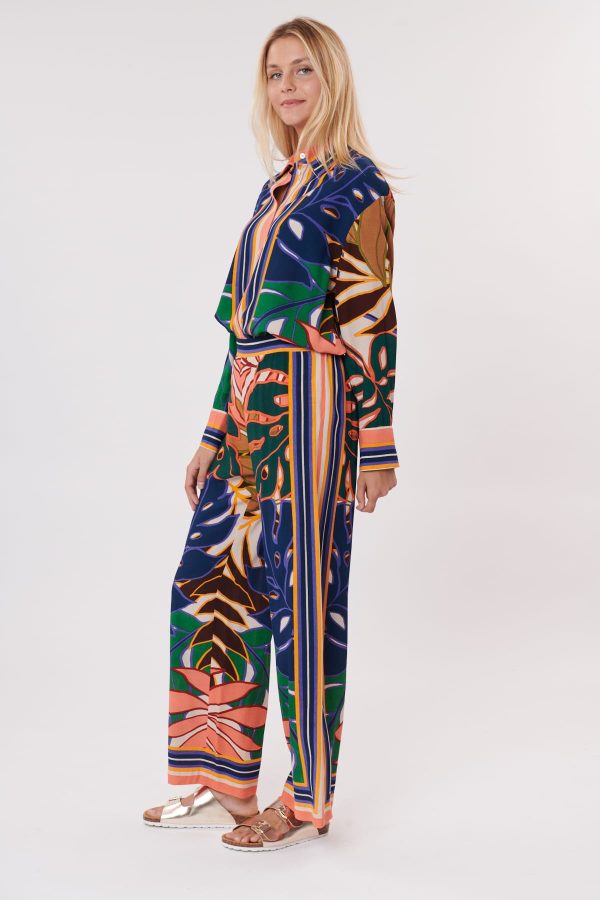 Pantalon ample imprimé et rayé PAULA - Image 7