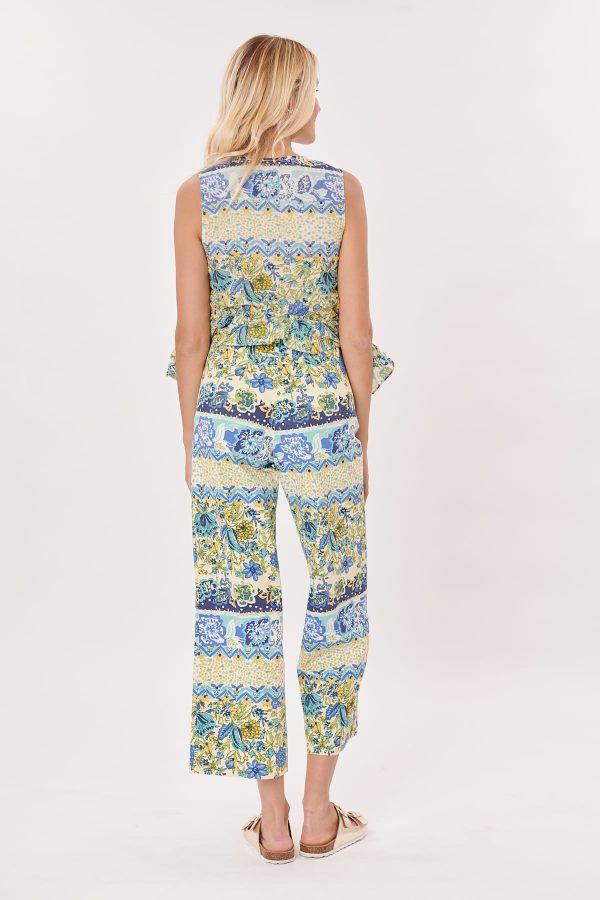 Pantalon court évasé imprimé floral PELAGIE - Image 4