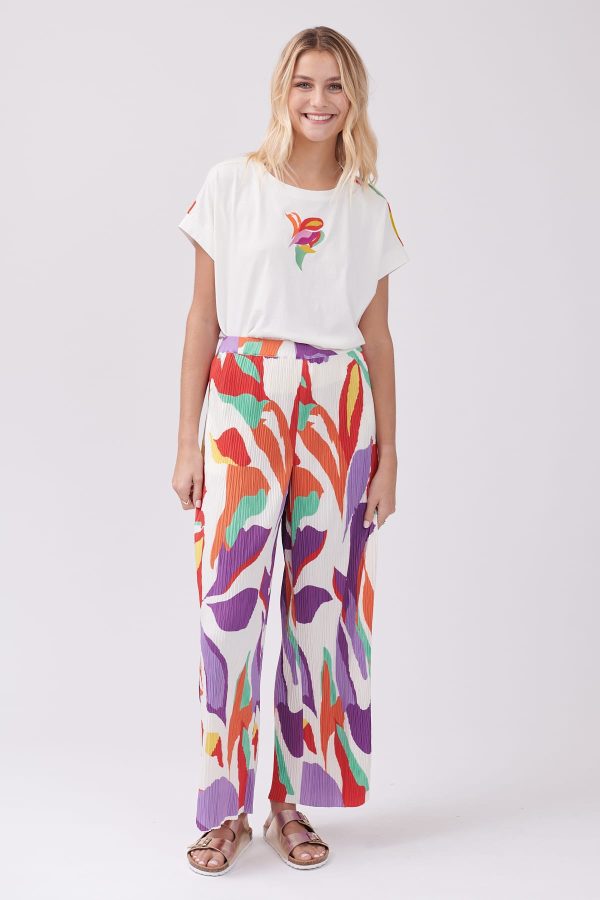 Pantalon ample plissé imprimé PERRINE