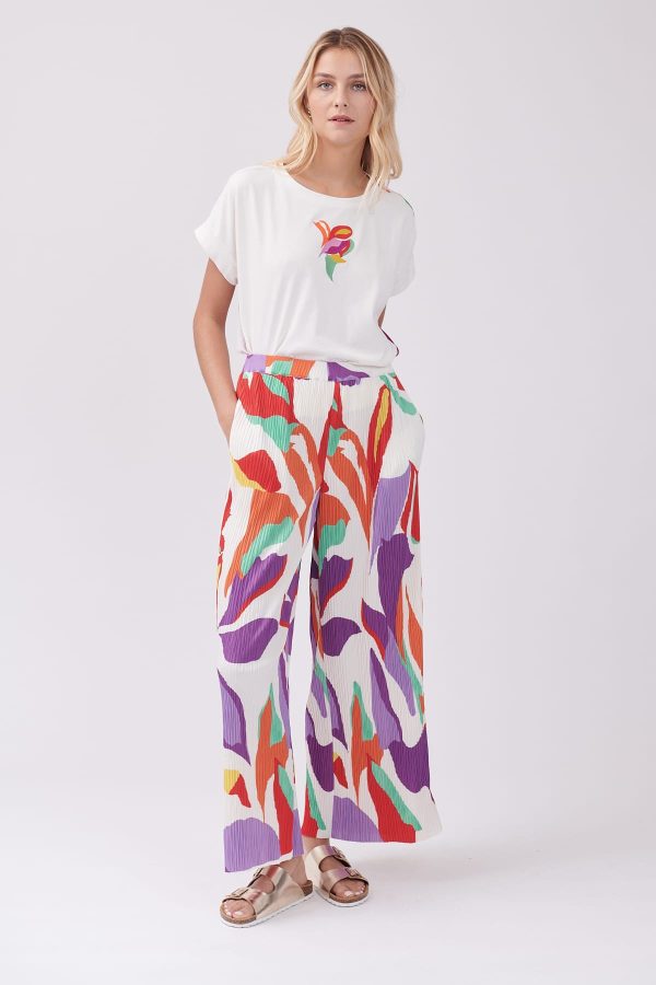 Pantalon ample plissé imprimé PERRINE - Image 2