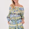Short imprimé taille haute, ceinturé et broderies WALLYS