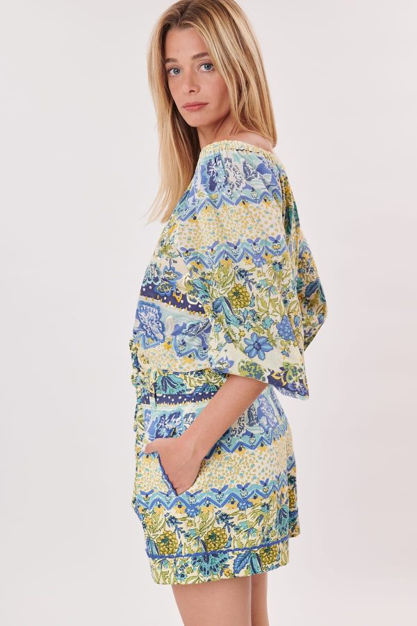 Short imprimé taille haute, ceinturé et broderies WALLYS - Image 2