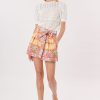 Short imprimé taille haute, ceinturé et broderies WALLYS - Image 6