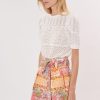 Short imprimé taille haute, ceinturé et broderies WALLYS - Image 7