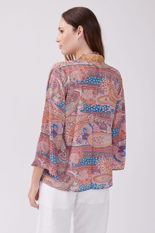 Ensemble Kimono et crop top imprimé Paisley YANNETTE - Image 4