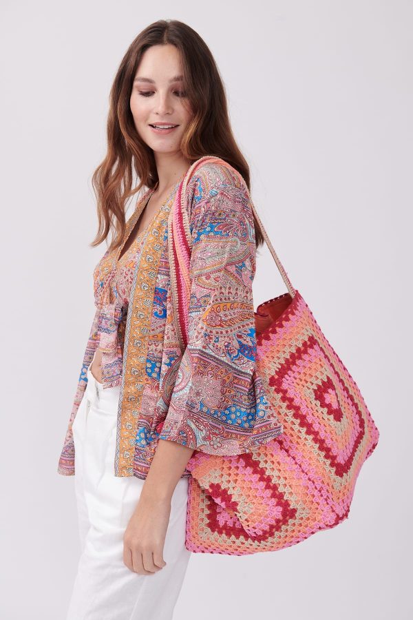 Ensemble Kimono et crop top imprimé Paisley YANNETTE - Image 5