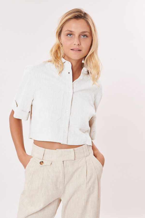 Veste chemise courte manches courtes YASMINE