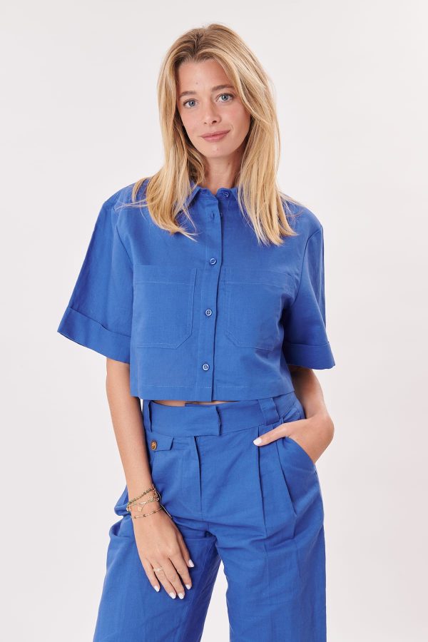 Veste chemise courte manches courtes YASMINE - Image 3