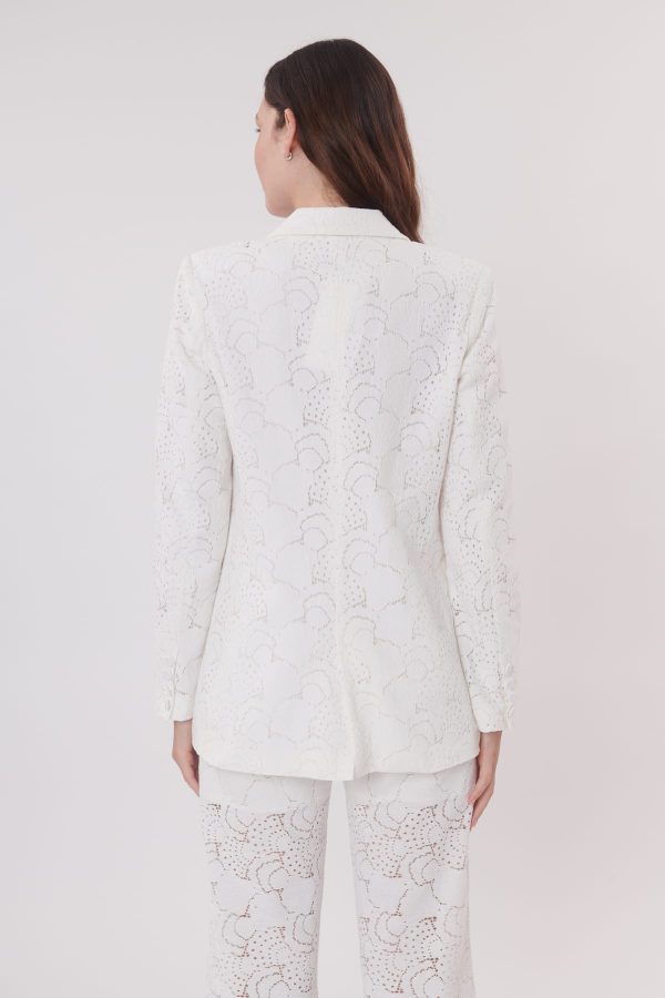 Veste longue en broderie anglaise manches longues YASNA - Image 4