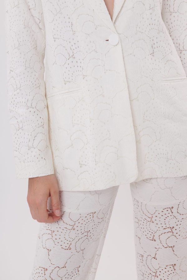 Veste longue en broderie anglaise manches longues YASNA - Image 5