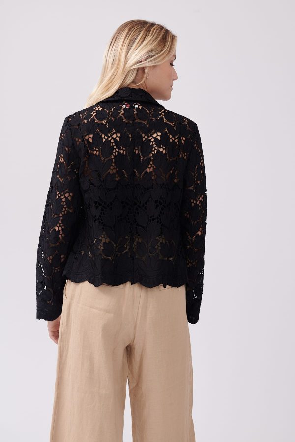 Veste chemise manches longues ajourée fleurs YOANA - Image 4