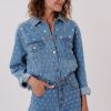 Veste en jean avec miroirs et petits trous YOLITA - Image 2