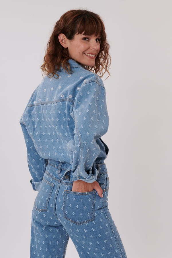 Veste en jean avec miroirs et petits trous YOLITA - Image 4