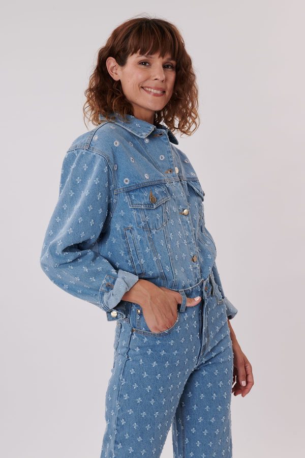 Veste en jean avec miroirs et petits trous YOLITA - Image 5