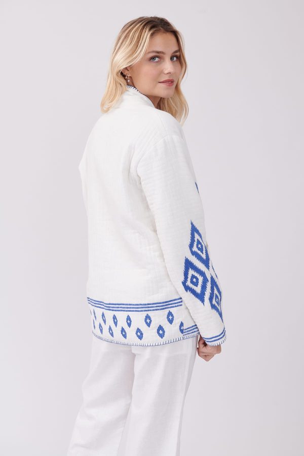 Veste matelassée et brodée bicolore col kimono YUCATAN - Image 4