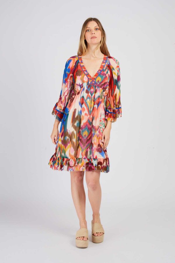 Robe courte imprimée fluide PACOTILLE
