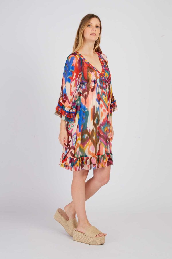 Robe courte imprimée fluide PACOTILLE - Image 3