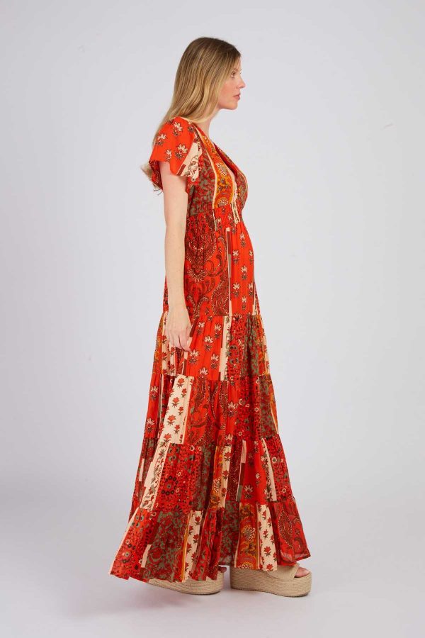 Robe longue imprimée patchwork PAPILLE - Image 2
