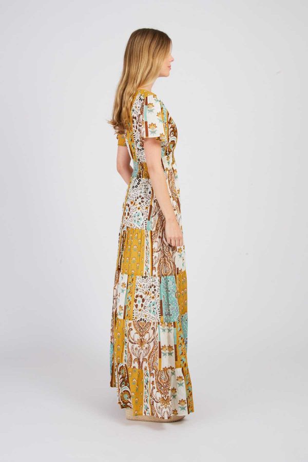 Robe longue imprimée patchwork PAPILLE - Image 7
