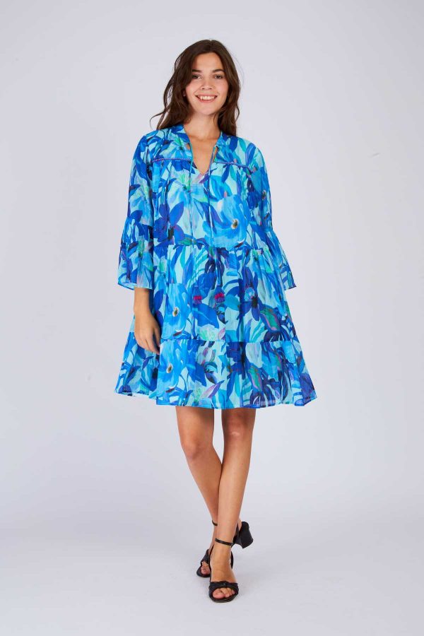 Robe courte evasée à motif floral PERMAYOU