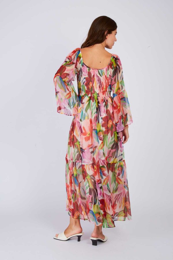 Robe longue imprimé fleurie PULCHERIE - Image 3