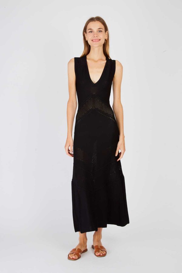 Robe longue unie en maille XANADU