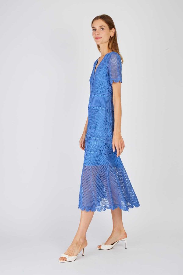 Robe midi en maille ajourée XARENI - Image 2