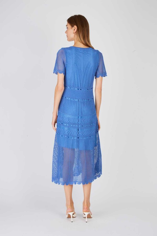 Robe midi en maille ajourée XARENI - Image 3