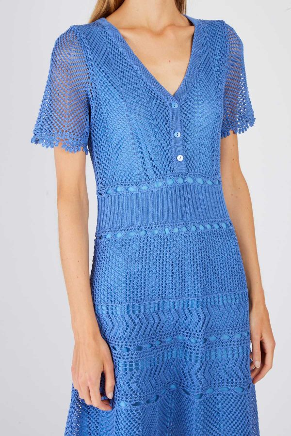 Robe midi en maille ajourée XARENI - Image 4