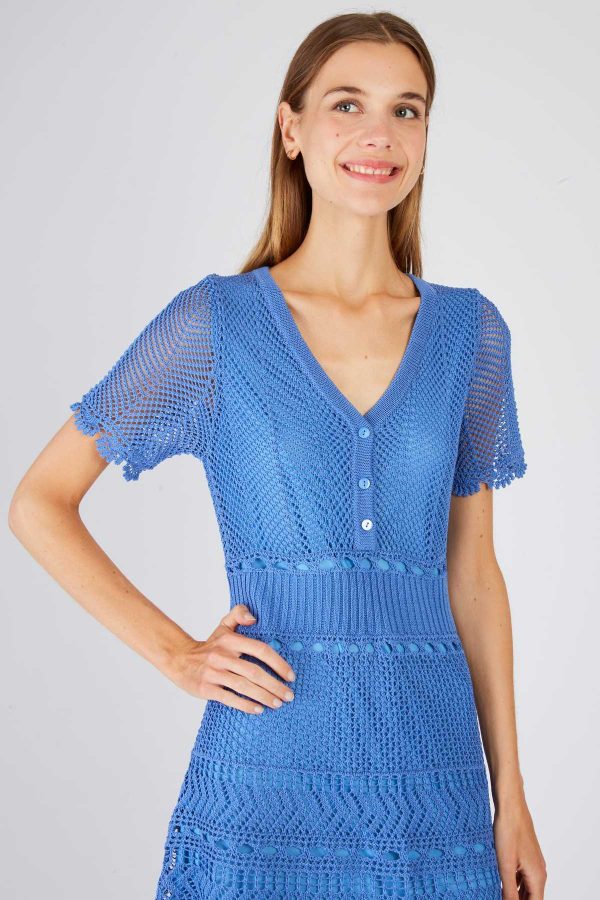 Robe midi en maille ajourée XARENI - Image 5