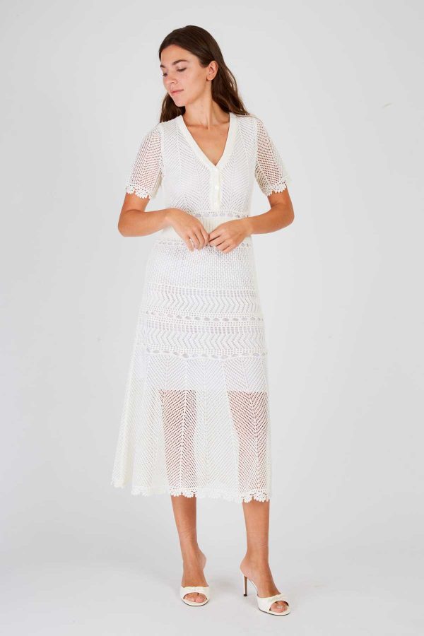 Robe midi en maille ajourée XARENI - Image 6