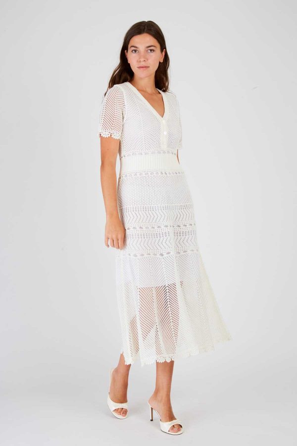 Robe midi en maille ajourée XARENI - Image 7
