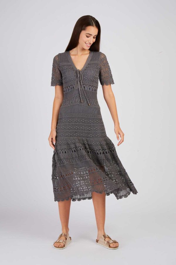 Robe longue unie en maille XIAMEN - Image 3