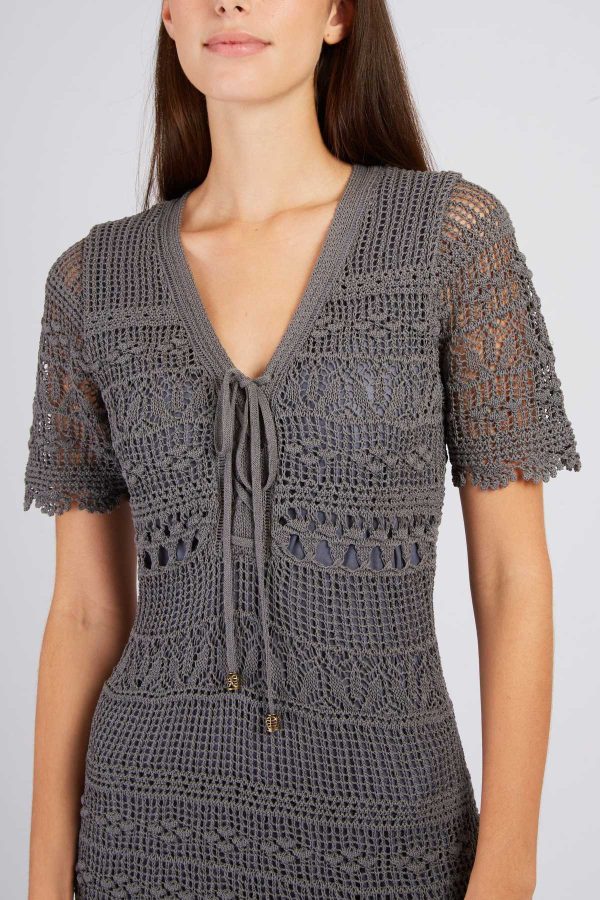 Robe longue unie en maille XIAMEN - Image 4