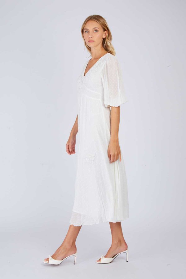 Robe longue brodée unie CAPUCINE - Image 3
